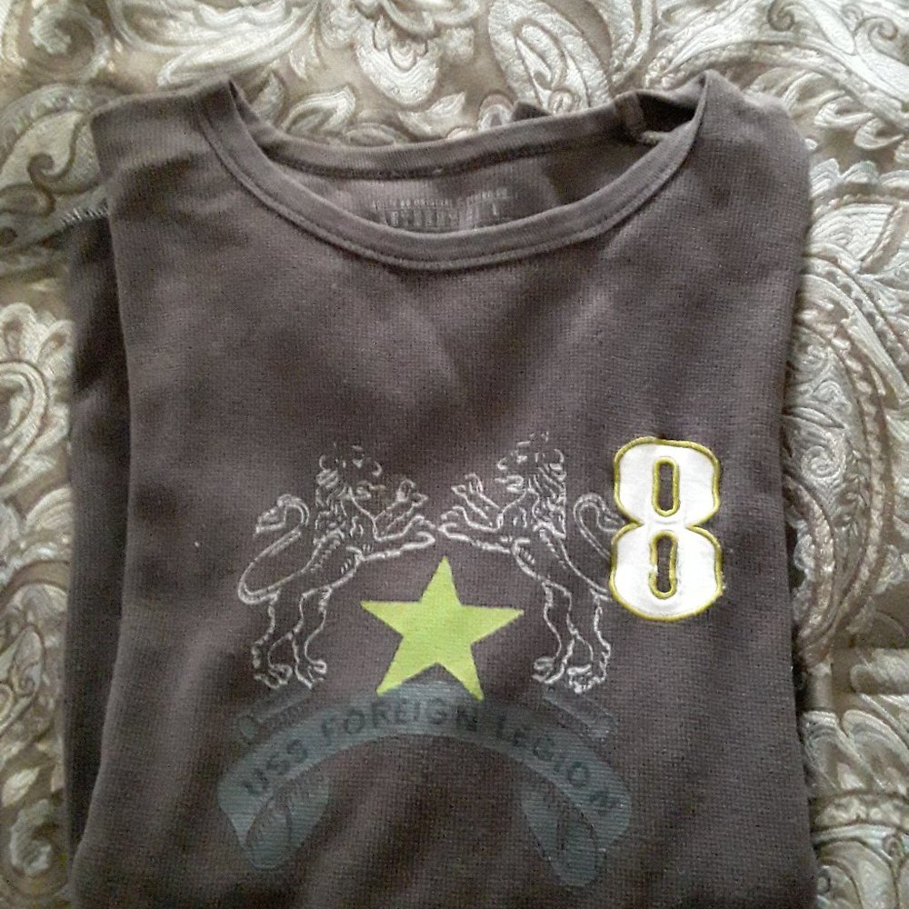 Vintage Khaki Green Long Sleeve Top - UNISEX